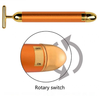 24 K Золотая палочка - вибромассажер. Уход за кожей лица: разглаживание морщин и лифтинг