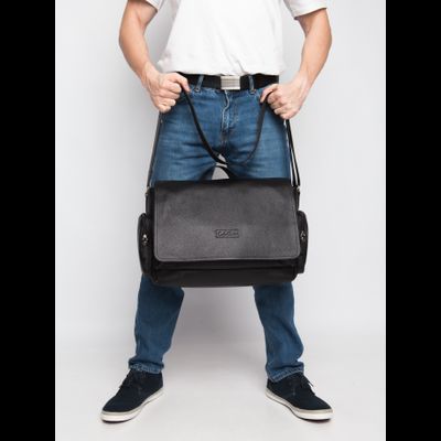 Кожаная мужская сумка Toara black (арт. 5058-61)