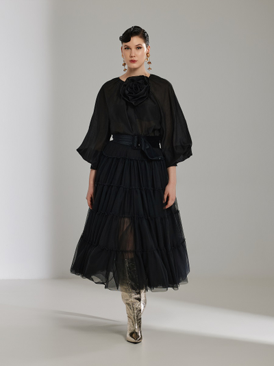 Эффектная юбка миди