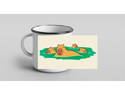 Кружка металлическая эмалированная Капибара, Kapibara-san №4