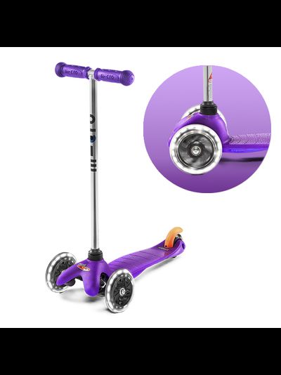 Самокат MINI MICRO СИРЕНЕВЫЙ LED СВЕТЯЩИЕСЯ КОЛЕСА