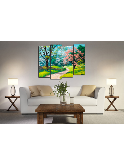 Модульная картина "Светлая тропинка. Сакура"