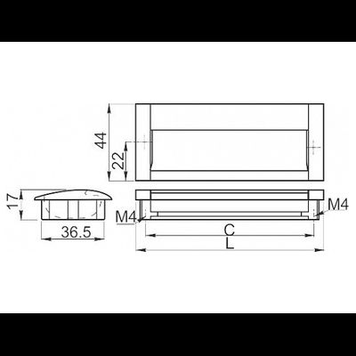 Ручка врезная LX-AL3128 (32мм)
