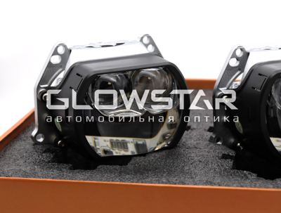 Билед модули Aozoom B-13 2024 (прямоугольные) 3.0 дюйма, 3 чипа, тройная линза, 2 кулера охлаждения, 5500K, 12V, 47W/79W, крепление 3R