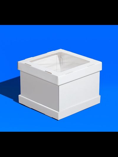 Коробка для торта с/о усиленная (белая, гофрокартон), 260*260*300мм