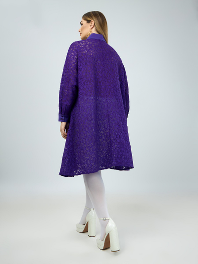 Нарядное платье из гипюра фиолет