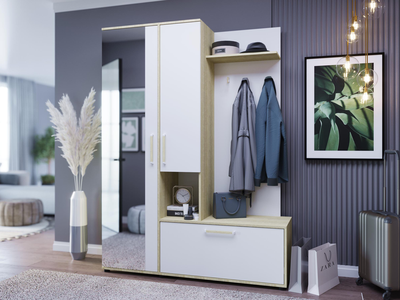 Прихожая Афина-1 Дуб сонома/Белый жемчуг