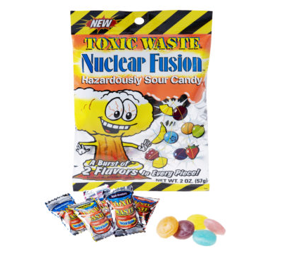 Леденцы Toxic Waste Nuclear Fusion двойные вкусы - большая упаковка
