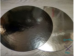 Подложка усиленная черная/серебро круг 300 мм (1,5 мм)