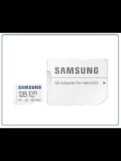 Карта памяти microSDXC UHS-I U3 Samsung EVO PLUS 128 ГБ, 130 МБ/с, Class 10, + переходник SD