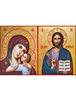 Венчальная пара. Образ Спасителя. Образ пресвятой Божией Матери “Корсунская”. Рукописные иконы.