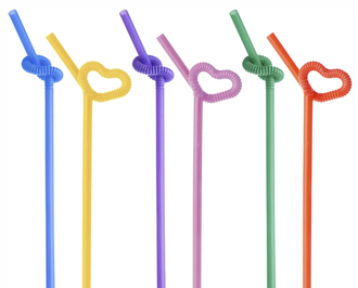 Трубочки для коктейлей ФАНТАЗИЯ, с длинным изгибом, цветные, 5*210 (20шт)