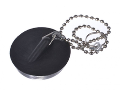 Пробка для ванны с цепочкой 29см резина 4см [44208]