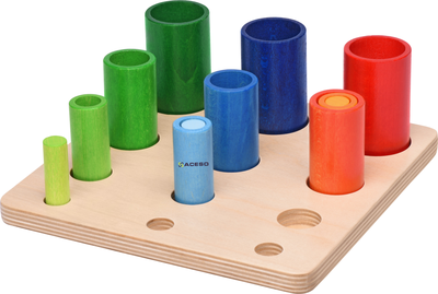 Цветная башня Игра на распознавание цвета формы размер Игра развитие тактильного восприятия