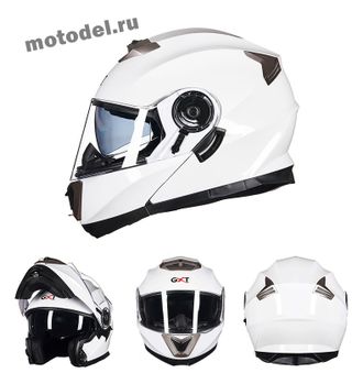 Шлем модуляр GXT SX12 Flip-Up (мотошлем), белый