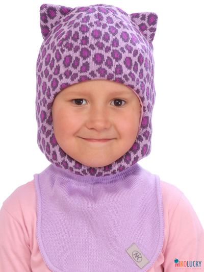 Шапка-шлем  20101-08, цвет сиреневый,баклажановый р. 48-50