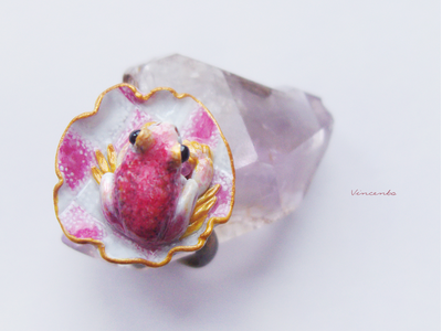 Кольцо с рубином "Сказочная лягушка из королевства Фантазии"