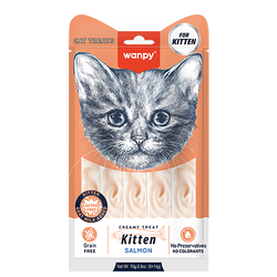 Wanpy Cat (Ванпи кэт) Лакомство для котят «нежное пюре» из Лосося, 70 г