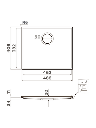 Мойка OMOIKIRI KITEN 48-INT