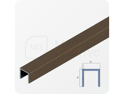 П-образный бордюр-вставка из алюминия 15х10 мм. NEEXY PV83-47 MBR-D Темная бронза матовая 2.7 м.