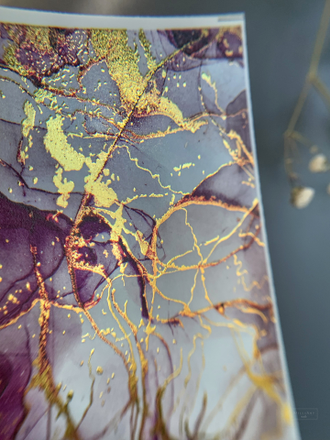 Слайдеры фольгированная акварель Alcohol Ink NF-008 GOLD
