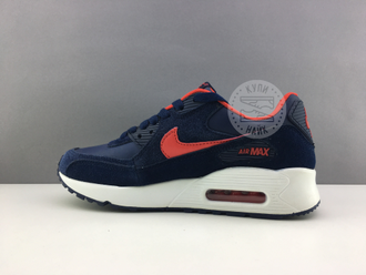 Nike Air Max 90 синие с красным на белой подошве (37-38) Арт.024М(R)