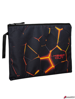 Папка для тетрадей BRAUBERG А4, 1 отделение, полиэстер, на молнии, с ручкой, «Keep out». 270942