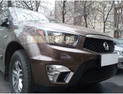 Защита радиатора Ssang Yong Actyon Sport 2012- black