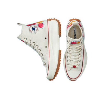 Кеды Converse Run Star Hike High Top Embroidered Floral Pink белые