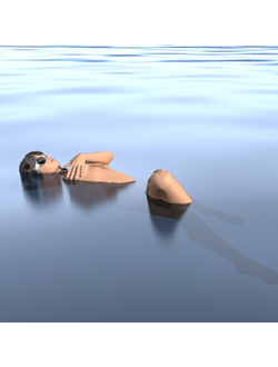 пляж Девушка лежит в ванне