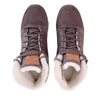 Кроссовки Reebok Classic коричневые высокие женские с мехом