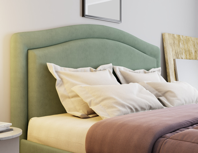 Кровать  двуспальная, MyCloud Неаполь с подъемным механизмом, бельевым ящиком, мягкое изголовье, спинка овальная