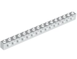 Technic, Brick 1 x 16 with Holes, White (3703 / 370301 / 4508661)