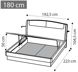 Кровать "Sinkro" с подъёмным механизмом 180х200 см (экокожа Nabuk 12)