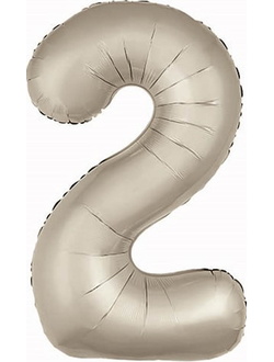 Шар цифра 2 кремовая