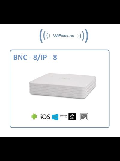 8-канальный мультигибридный видеорегистратор в пластиковом корпусе PVDR-A2-08P1 v.2.4.1 (старше 23.07.2020) с поддержкой 1 HDD до 6 Тб (xMeye)