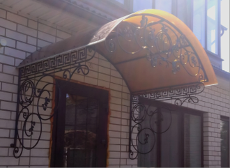 Козырек кованый фото - Арт 03