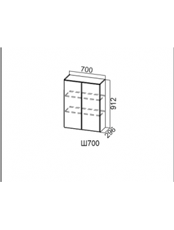 Шкаф навесной 700/912