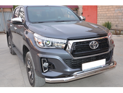 Защита переднего бампера двойная d76/42 для Toyota Hilux 2018-