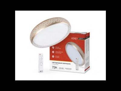 Светильник светодиодный ASD/inHome управляемый 75W(6000lm) 2K-4K-6K d500x120 пульт ДУ COMFORT HONEY 4843
