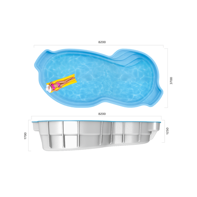 Композитный бассейн 8,2 х 3,7 х 1,25-1,7 "Манхэттен" Franmer