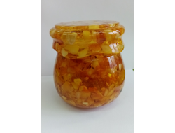 Баночка с крышкой с белым янтарем
