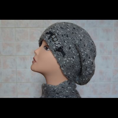 Берет женский меланж Vizio Италия 5520 серый