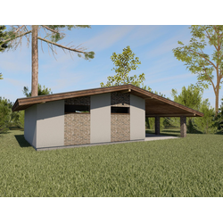 Гараж с навесом 48м² (S97)