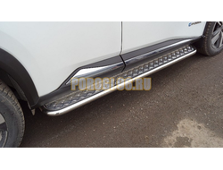 Пороги с площадкой 42,4 мм ТСС для Nissan X-Trail (T33) 2024-