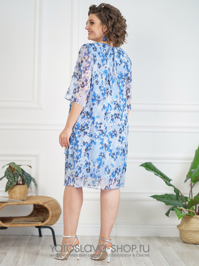 Шифоновое женское платье с цветочным принтом