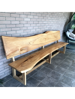 скамья, скамейка, скамейка для веранды, скамейка для дачи, скамья из слэба, лавка, лавка из массива