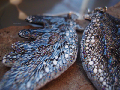 "Крылышки Полумглистой феи", серьги в стиле фэнтези