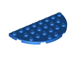 Plate, Round Half 4 x 8, Blue (22888 / 6186378)