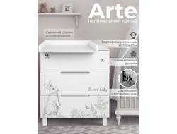 Пеленальный комод Sweet Baby Arte белый/заяц